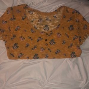 Golden Orange Floral Shirt